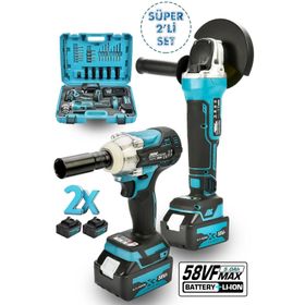 Assur Ultra Şarjlı Taşlama + Şarjlı Somun Sıkma Sökme 58vf Makinesi İkili Set