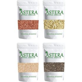 Astera 500 gr Chia + 500 gr Kinoa + 500 gr Keten + 500 gr Yulaf Ezmesi Tahıl Seti