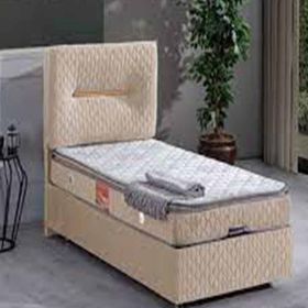 Astra 100x200 cm Bej Baza Başlık ve Real Pedli Yatak Seti