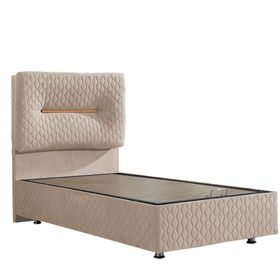 Astra 120x200 cm Bej Baza Başlık ve Real Pedli Yatak Seti