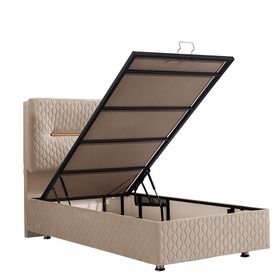 Astra 120x200 cm Bej Baza Başlık ve Real Pedli Yatak Seti