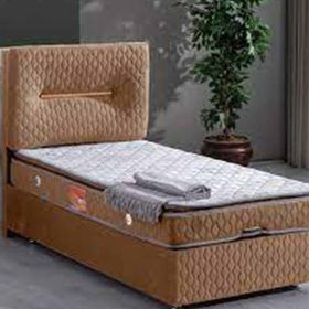 Astra 120x200 cm Kahverengi Baza Başlık ve Real Pedli Yatak Seti