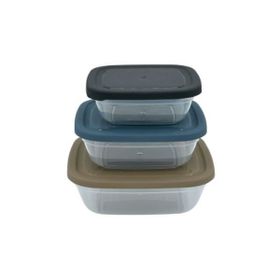 Asude ASD057 Maya Kare 3'lü Antrasit 500-900-1500 ml Saklama Kabı Seti