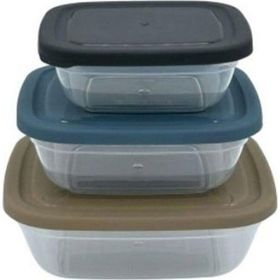 Asude ASD057 Maya Kare 3'lü Kırmızı 500-900-1500 ml Saklama Kabı Seti