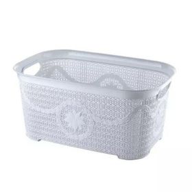 Asude ASD160 Örgü 35 lt Krem Çamaşır Sepeti