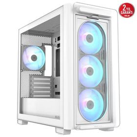 Asus A23 Plus Temperli Cam ARGB Fanlı Beyaz Micro ATX Gaming Bilgisayar Kasası