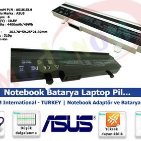 Asus Eee PC 1215N Batarya Laptop Pil Siyah Asus Eee PC 1215P Batarya