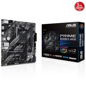 Asus Prime B550M-K ARGB AMD AM4 DDR4 Micro ATX Anakart