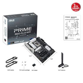 Asus Prime B860 Plus Wi-Fi Intel 1851P DDR5 8200 HDMI DP 2xM2 USB3.2 ATX Wi-Fi 6E BT Aura RGB 2.5 Gbit LAN Anakart