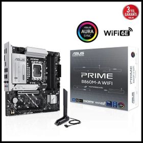 Asus Prime B860M-A Wi-Fi Intel 1851P DDR5 8666 HDMI 2xDP 2xM2 USB 3.2 MATX Wi-Fi 6E BT ARGB 2.5 Gbit LAN Anakart
