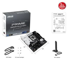 Asus Prime Z890M-PLUS Wi-Fi 7600 MHz 4xDDR5 3x M.2 HDMI DP Type-C Intel Core Ultra CPU Seri 2 LGA1851 Soket Anakart