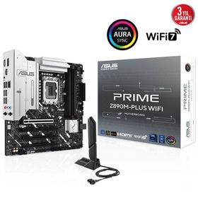 Asus Prime Z890M-PLUS Wi-Fi 7600 MHz 4xDDR5 3x M.2 HDMI DP Type-C Intel Core Ultra CPU Seri 2 LGA1851 Soket Anakart
