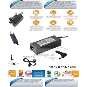 Asus ROG GL551 GL551JK 19.5V 6.15A Uyumlu Notebook Adaptör