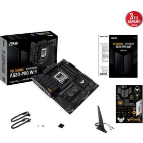 Asus TUF Gaming A620-PRO Wi-Fi AMD A620 AM5 DDR5 6400 DP HDMI Çift M2 USB3.2 AX Wi-Fi BT Aura RGB 2.5 Gbit LAN AT Anakart