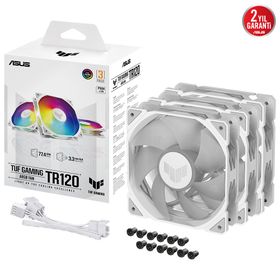 Asus TUF TR120 Reverse Beyaz 120 mm ARGB 3in1 Radyatör Fanı Ters Hava Akışı Adreslenebilir Fan ve Soğutucu