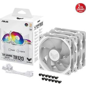 Asus TUF TR120 Reverse Beyaz 120 mm ARGB 3in1 Radyatör Fanı Ters Hava Akışı Adreslenebilir Fan ve Soğutucu