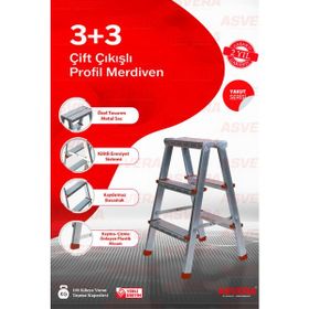 Asvera 0,70 mm 3+3 Profil Çift Çıkışlı Merdiven