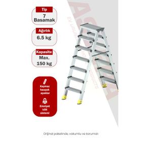 Asvera 7+7 Çift Çıkışlı Alüminyum Merdiven