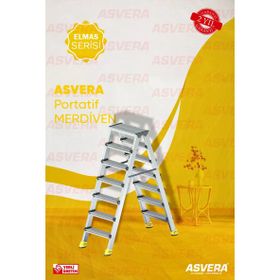 Asvera 7+7 Çift Çıkışlı Alüminyum Merdiven