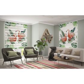 Asy Home Flamingolar Dijital Baskılı Piliseli 80x200 cm Stor Perde