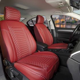 Asya Bmw 3 Serisi 328 Uyumlu Deri Oto Koltuk Kılıfı Ön/Arka 5li Set Live Seri Kırmızı