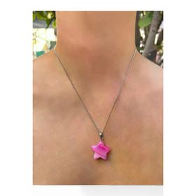 Asya Gems AYG-7305 Yıldız Model Pembe Akik Doğal Taş Kolye