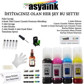 Asyaink Canon PG-46 Kartuş Uyumlu Siyah Kartuş Dolum Seti