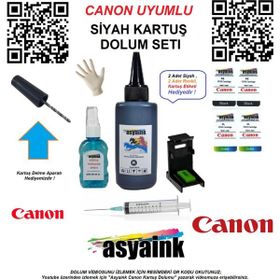 Asyaink Canon PG-46 Kartuş Uyumlu Siyah Kartuş Dolum Seti