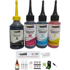 Asyaink Canon Pixma E414 / E474 /E3140 Uyumlu Renkli Kartuş Dolum Seti