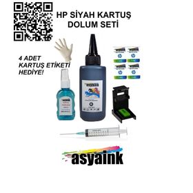 Asyaink HP 1115 Uyumlu Siyah HP652 Kartuş Dolum seti