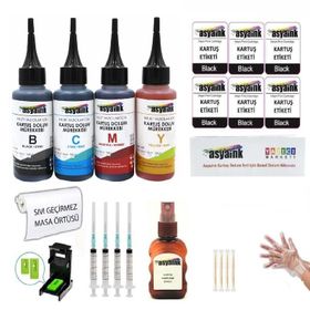 Asyaink HP 21-HP 22 Uyumlu 4x100ML Kartuş Dolum Seti