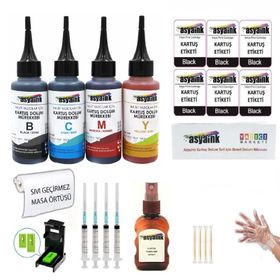 Asyaink HP 300-300XL Uyumlu 4x100ML Kartuş Dolum Seti