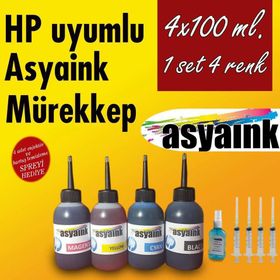 Asyaink HP 4x100ml Kartuş Dolum Mürekkep Seti