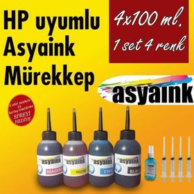 Asyaink HP 4x100ml Kartuş Dolum Mürekkep Seti