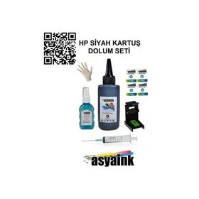 Asyaink HP 704 Siyah HP 2060 Uyumlu Kartuş Dolum Seti