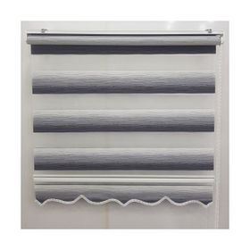 AsyHome Gri Ekru Geçişli Zebra Etek Dilimli Renkli 70x200 cm Stor Perde