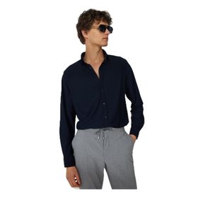 AT.P.CO A266CARLST98 Lacivert Slim Fit Düğmeli Yaka Erkek Gömlek