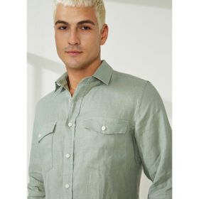 AT.P.CO A266DONL20 Yeşil Slim Fit Düğmeli Yaka Erkek Gömlek