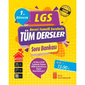 Ata Yayınları 8. Sınıf LGS 1. Dönem Tüm Dersler Soru Bankası