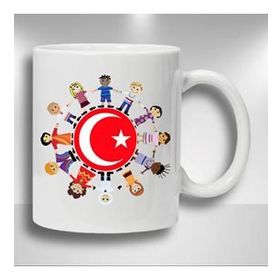 ATA463 23 Nisan Kemal Atatürk ve Çocuk Sihirli Kupa Bardak