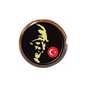 Atalı Siyah Baskı Rozet Vt620