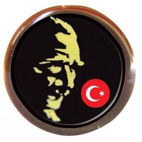 Atalı Siyah Baskı Rozet Vt620