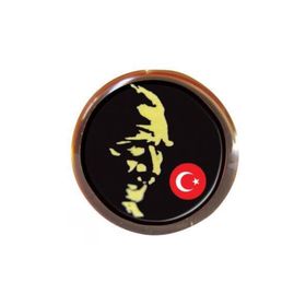 Atalı Siyah Baskı Rozet Vt620