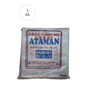Ataman 25X33 cm 1 Kg 170 Adet Küçük Boy Kalın Şeffaf Atlet Poşet