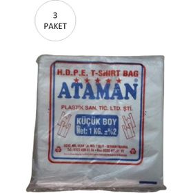 Ataman 25X33 cm 1 Kg 510 Adet Küçük Boy Kalın Şeffaf Atlet Poşet