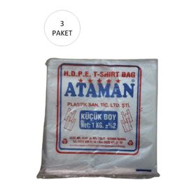 Ataman 25X33 cm 1 Kg 510 Adet Küçük Boy Kalın Şeffaf Atlet Poşet