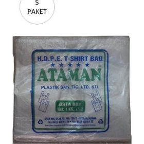 Ataman 27X47 cm 1 Kg 725 Adet Orta Boy Kalın Şeffaf Atlet Poşet