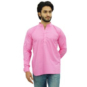 Atasi Kurta Mandarin Yaka Pamuklu Bebek Pembesi Erkek Gömlek