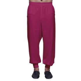 Atasi Rayon Etnik Ayarlanabilir Harem Macenta Erkek Pantolon