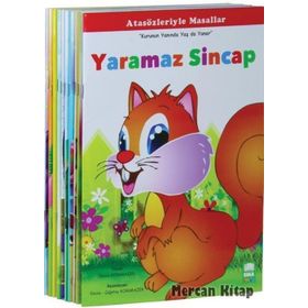 Atasözleriyle Masallar Seti Düz Yazılı 10 Kitap takım Büyük boy - Emine Korkmazer